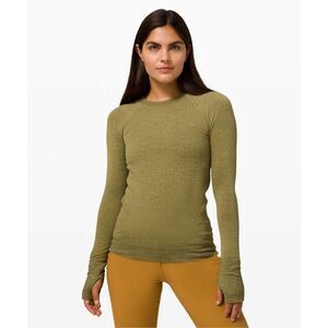 Lululemon Rest Less Pullover Bubble Dot Hazel Green Moss Green M